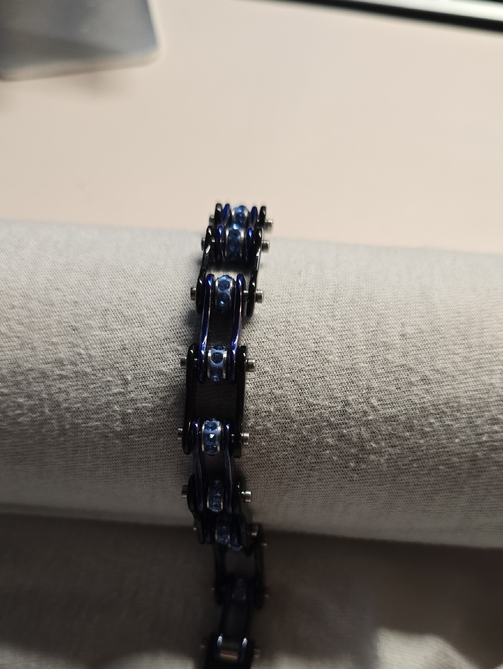 Blue Metal Chain Bracelet